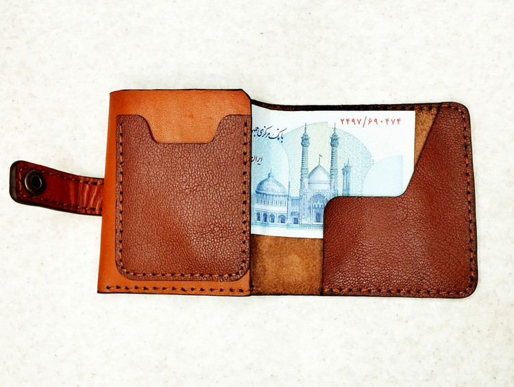 کیف پول جیبی وجاکارتی چرم طبیعی مرغوب گاوی